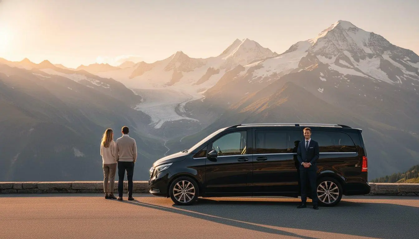 Luxury chauffeur service Switzerland with a professional chauffeur and a premium vehicle