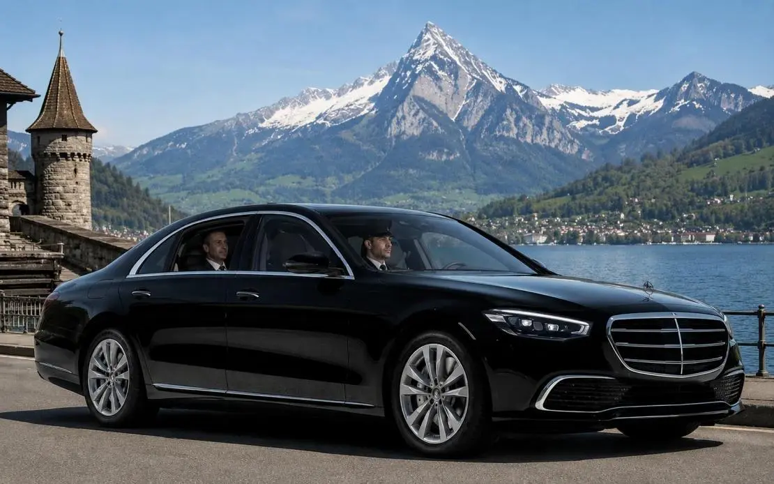 Luxury chauffeur service Zurich city tour with a private chauffeur near Lake Zurich