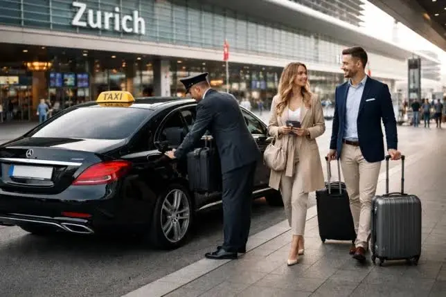 Zurich airport chauffeur service routes past Lake Zurich, Bahnhofstrasse and the Old Town